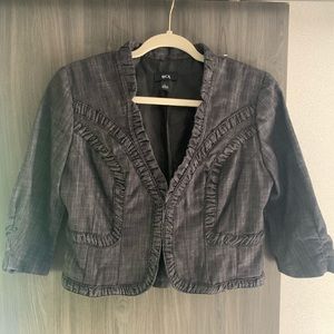 BCX JUNIORS DARK GREY BLAZER SIZE LARGE